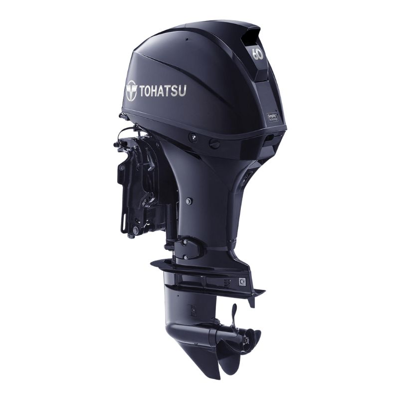 Tohatsu 60hp EFI 4 Stroke Outboard Tiller/Remote Control, Power Tilt Long Shaft Engine