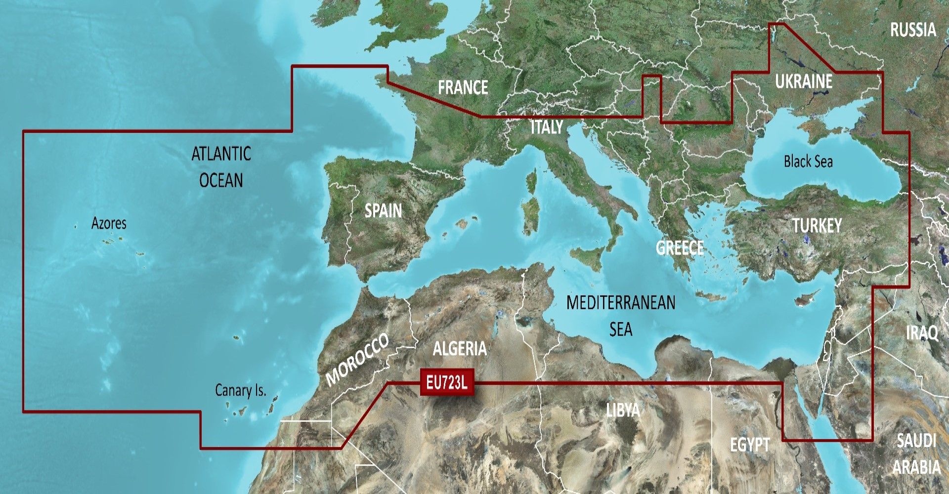 Garmin Blue Chart G3 Vision Large Coverage Areas-VEU723L Southern Europe