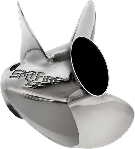 SpitFire X7 (12.7 x 19") Mercury RH Propeller For 40hp Mercury/Mariner & 125hp Bigfoot Command Thrust Outboard, 48-8M0055550