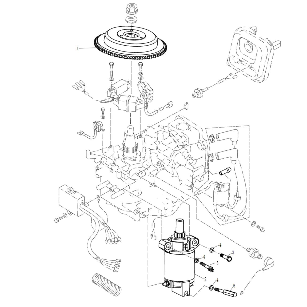 F15-07070100W Flywheel assembly #1