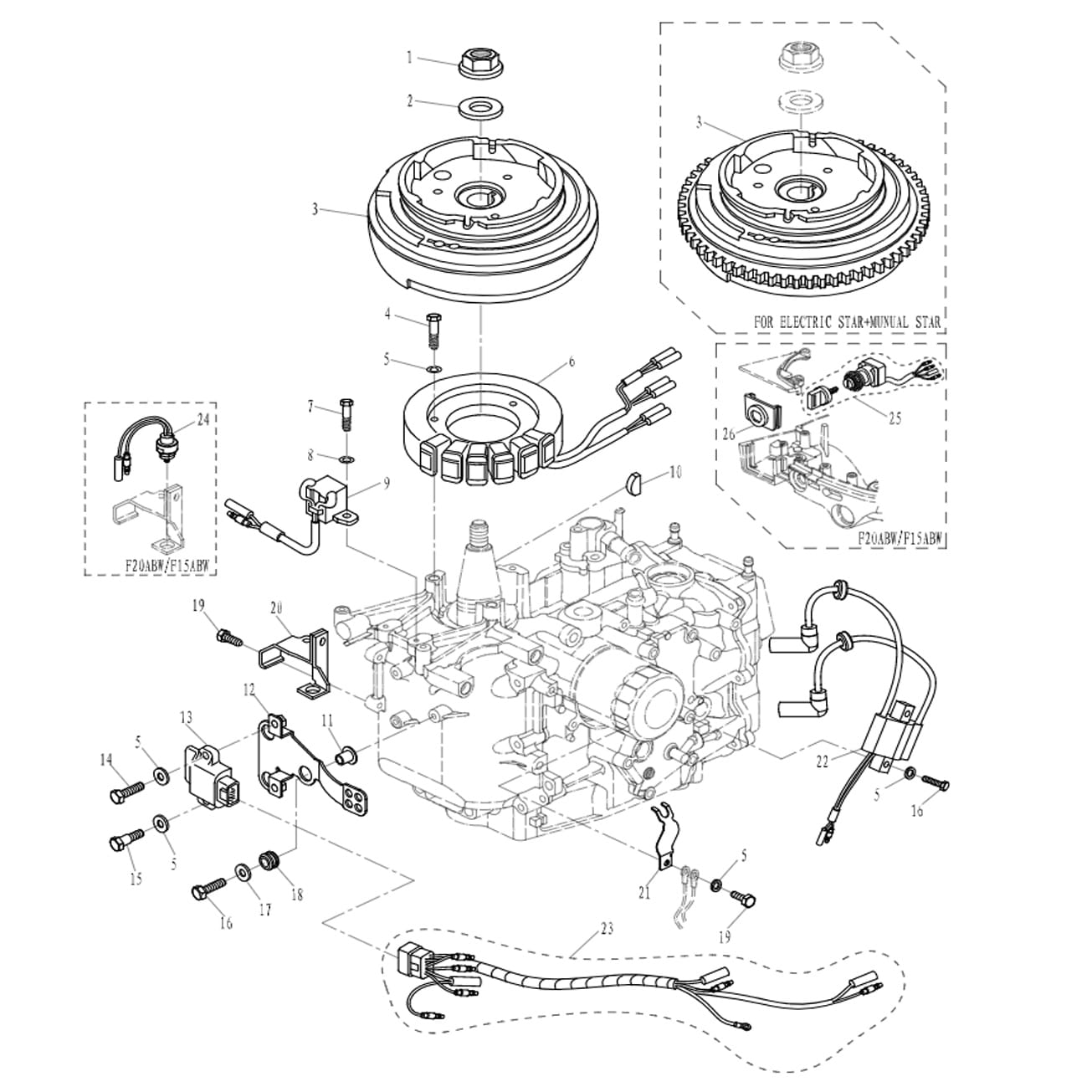 F15-05000100BW Startup switch assembly #25