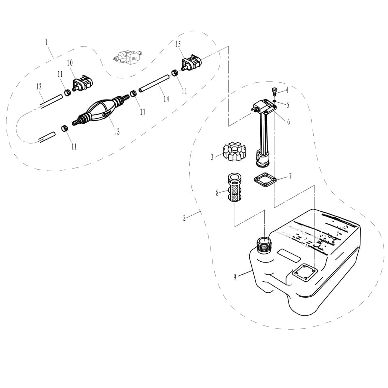 F15-09010000 Fuel connector (inlet) #15