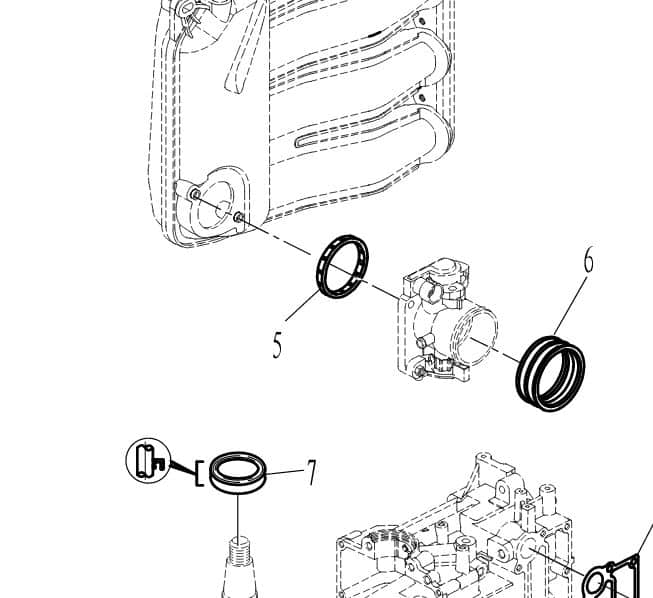 F40-05090408EI Parsun F50/F60 Rubber boot, throttle valve #6