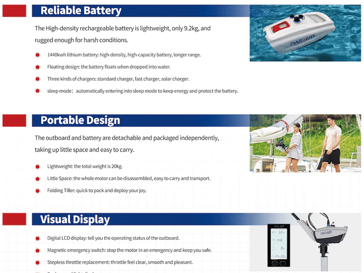 Parsun Joy 1.2hp electric outboard