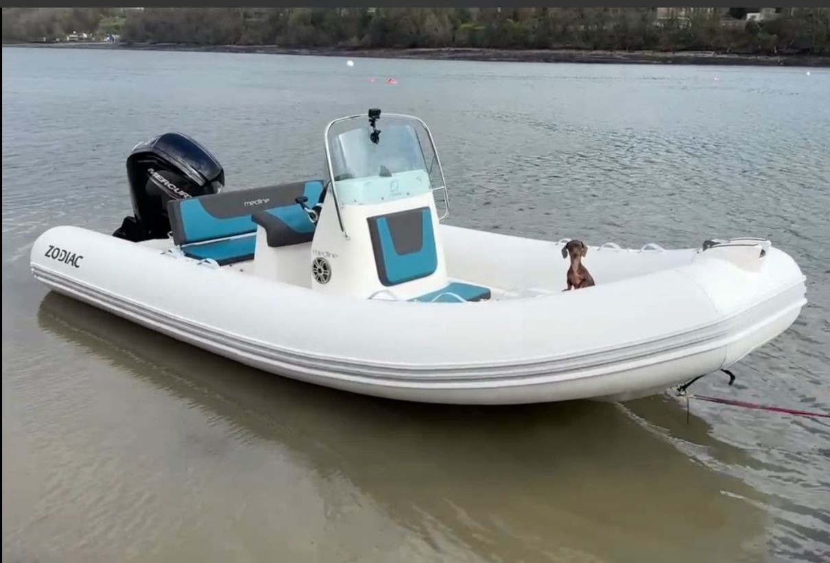 Ex-Demo Unit, Zodiac Medline 580 Neoprene Boat + 100hp Mercury Outboard + Trailer Bundle