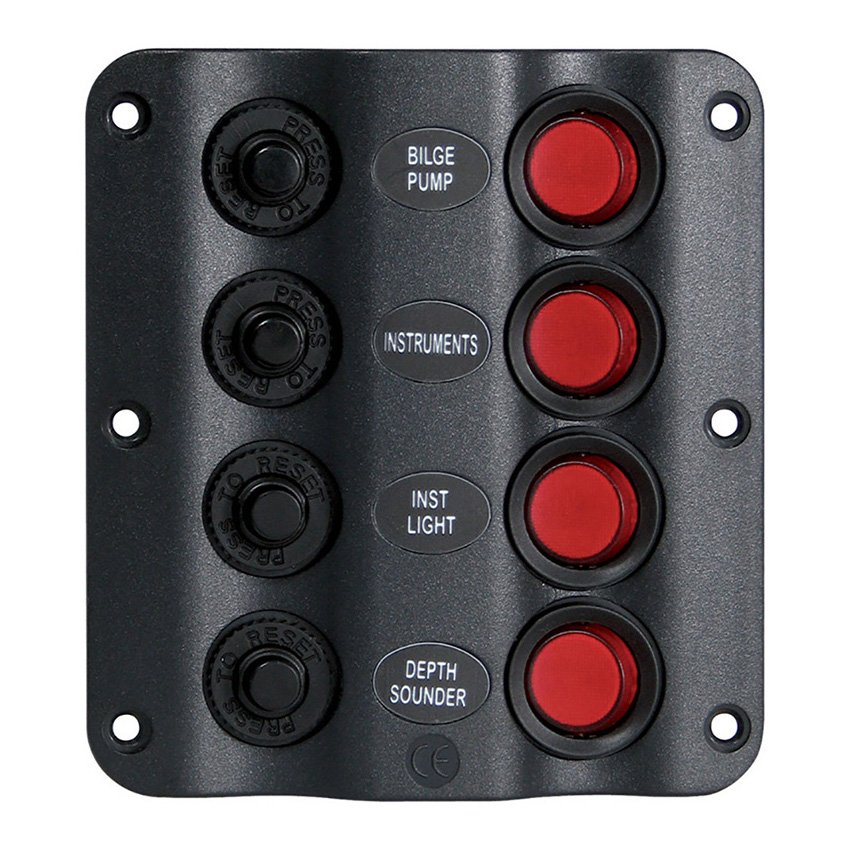 Talamex Switchpanel Wave Design 4 Switches 12V