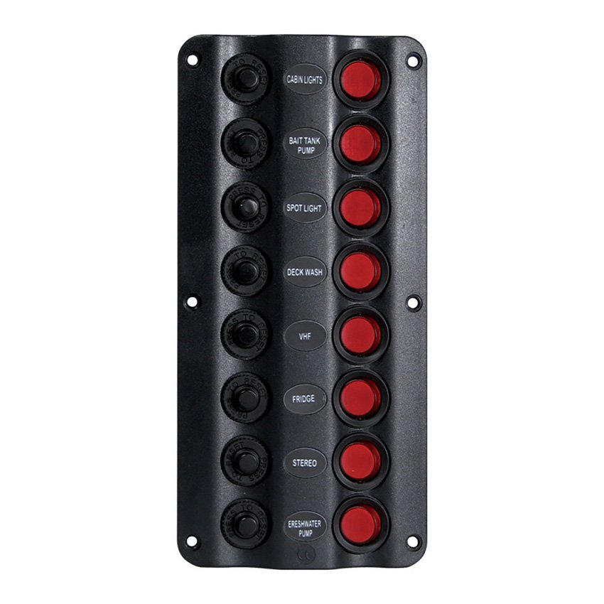 Talamex Switchpanel Wave Design 8 Switches 12V