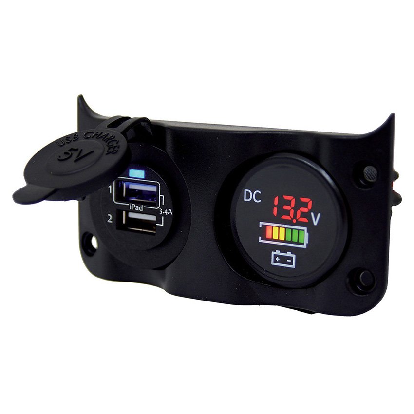 Talamex Switchpanel Add On With Double Usb & Digital Voltmeter/Battery Indicator