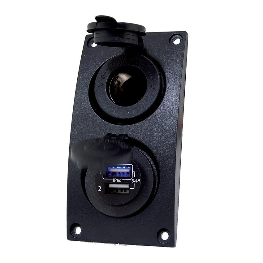 Talamex Switchpanel Curved Add On With 12V Socket & Double Usb