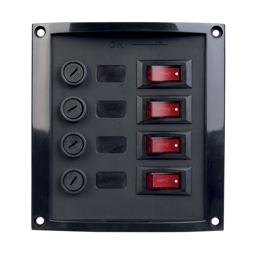 Talamex Switch Panel 4-Fuses Black