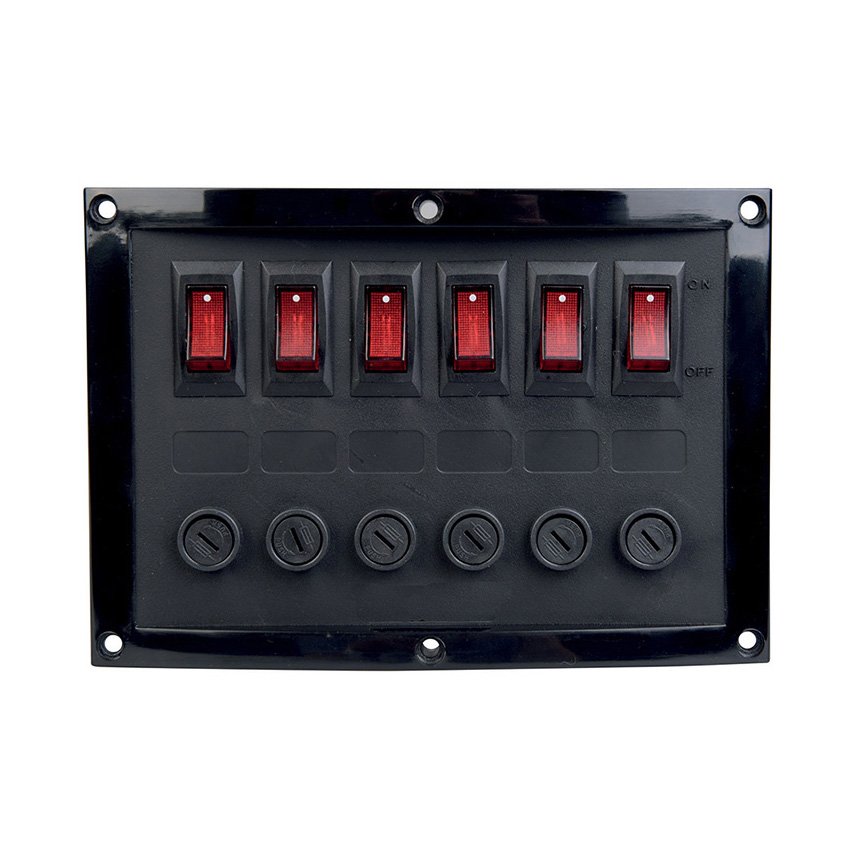 Talamex Switch Panel 6-Fuses Black