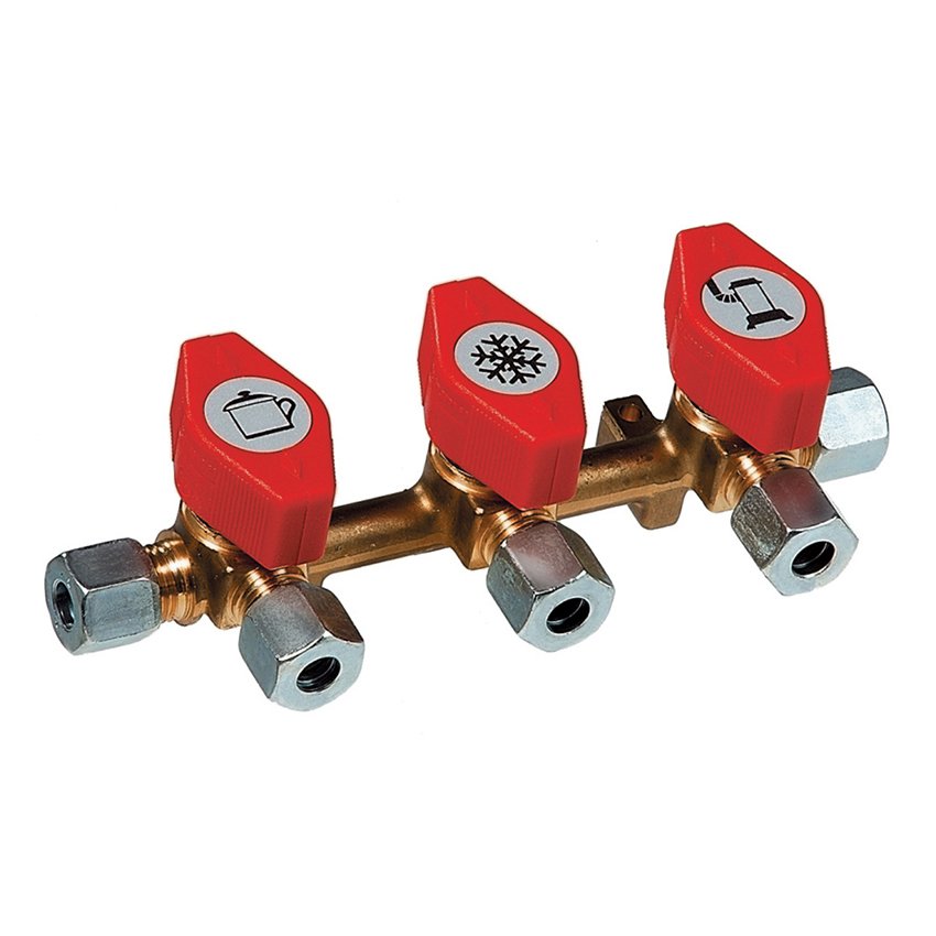Talamex Valve Triple With 8 mm Compr. X 8 mm Compr.