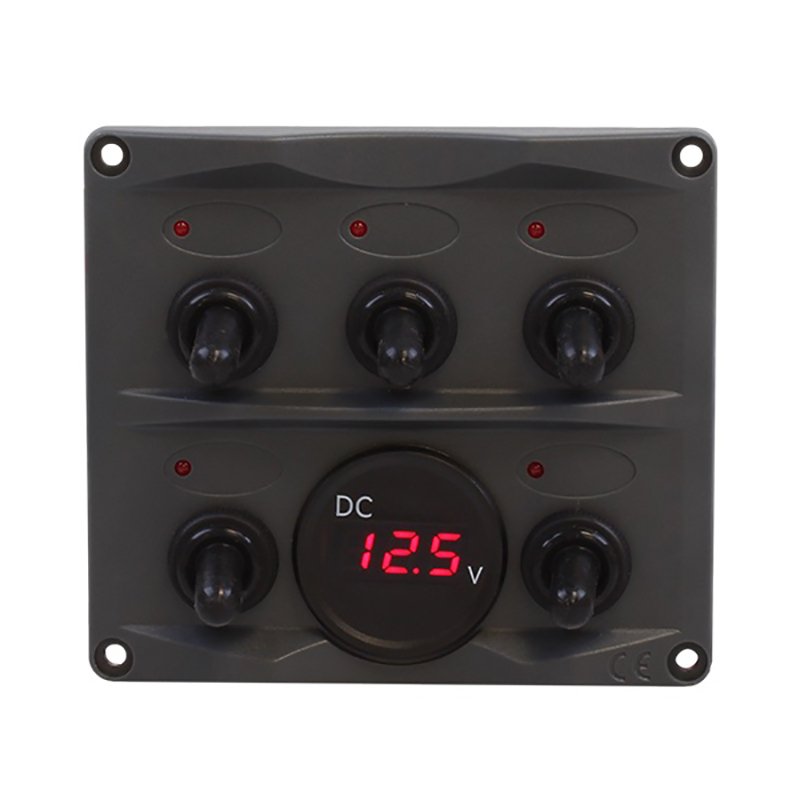 Talamex Switchpanel Antracite With Voltage Gauge 12/24V
