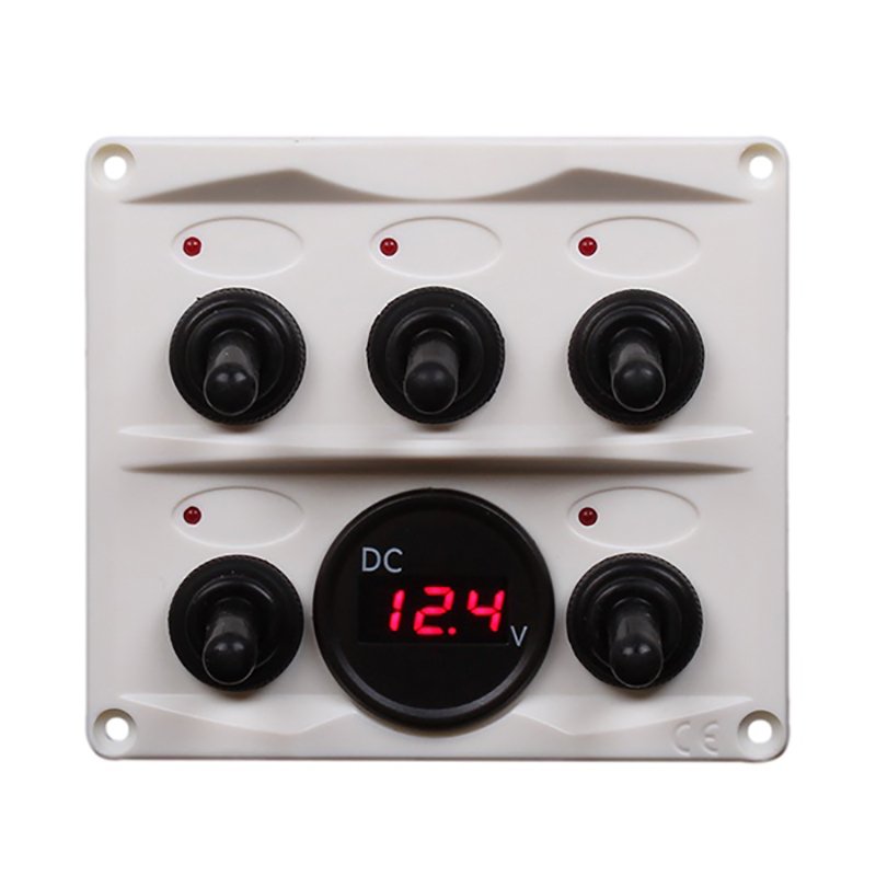 Talamex Switchpanel White With Voltage Gauge 12/24V