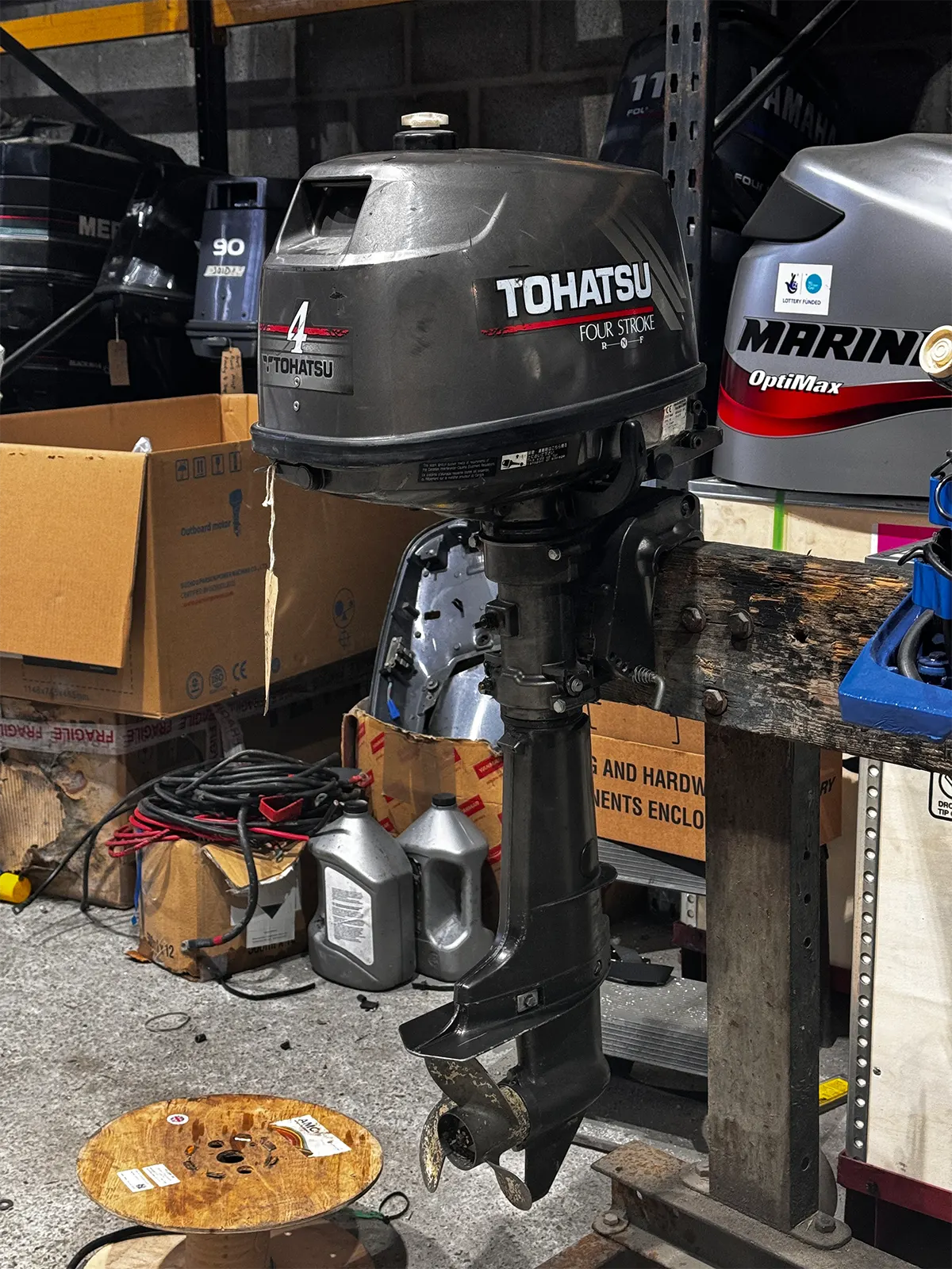 Used 4hp Tohatsu - Shortshaft, Four stroke, Manual Start, Tiller Control