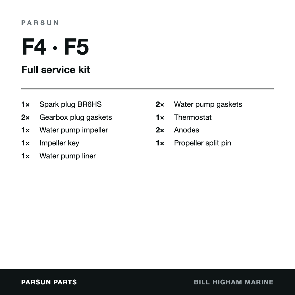 Parsun F4 & F5 4-Stroke Service Kit: contents