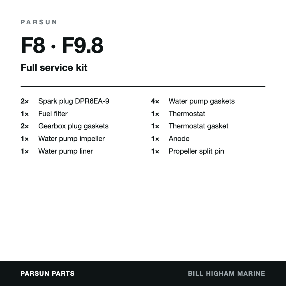 Parsun F8 & F9.8 4-Stroke Service Kit: contents